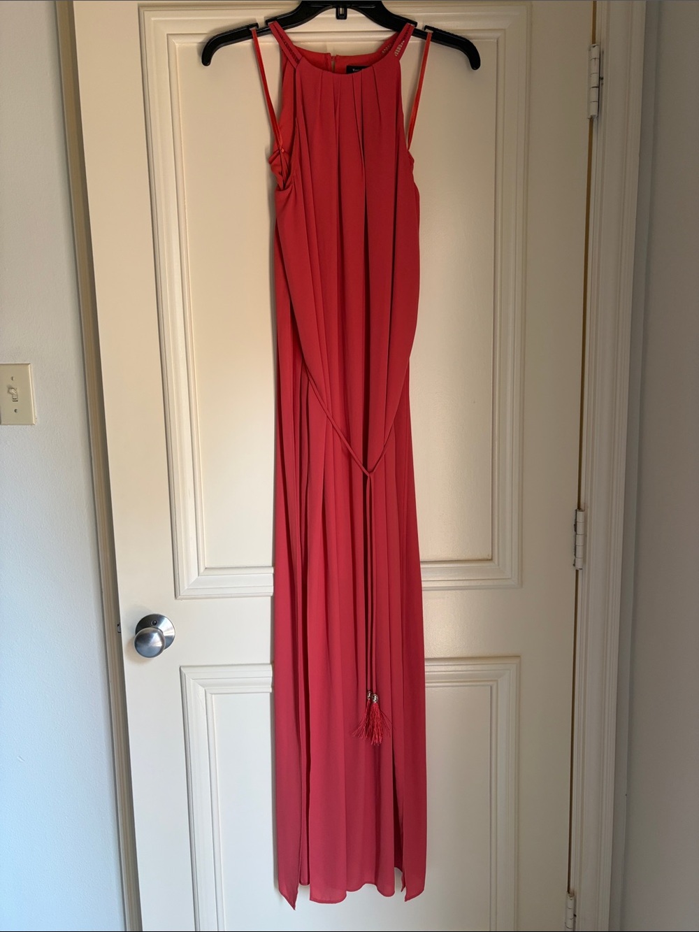 White House Black Market Coral Halter Maxi Dress
